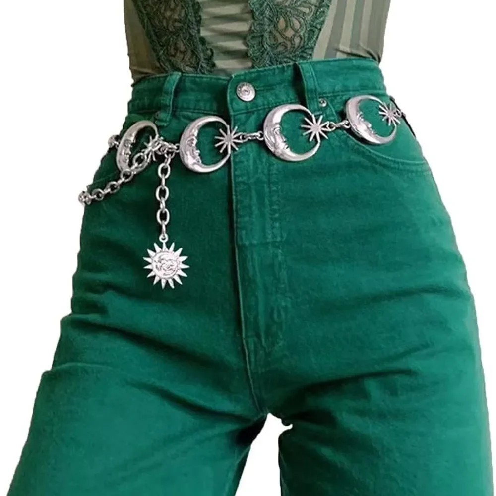 Moon Silver Metal Belt